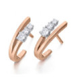 Pendientes oro blanco y rosa con Diamantes