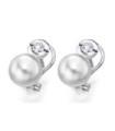 White gold earrings with Diamonds and cultured Pearls