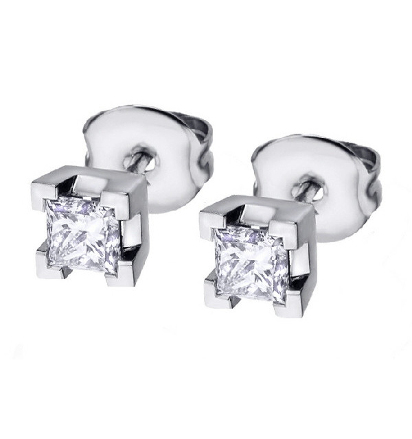 Pendientes oro blanco y Diamantes