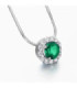 White gold pendant with Emerald and Diamonds