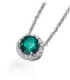 White gold pendant with Diamonds and Emerald