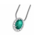 White gold pendant with Emerald and Diamonds