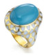 Yellow gold ring with enamel and Turquoise