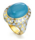 Anillo oro amarillo , Turquesa y  esmalte