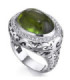 White gold ring with Diamonds and green Tourmaline