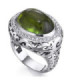 Anillo oro blanco , Turmalina verde y Diamantes