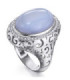 White gold ring with blue Chalcedony and Diamonds