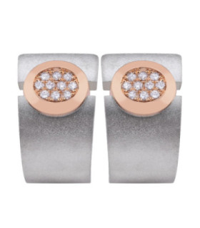 Rose gold and silver earrings with Diamonds