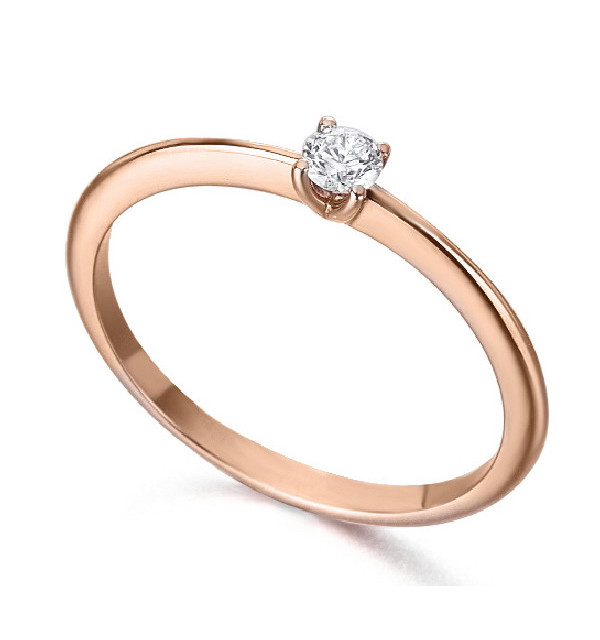 Rose gold ring with a Diamond