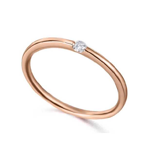 Rose gold ring with a Diamond