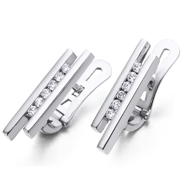 Pendientes oro blanco y Diamantes