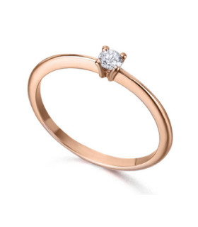 Rose gold ring with a Diamond