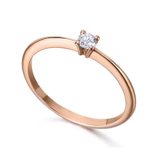 Rose gold ring with a Diamond