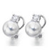 White gold earrings with Diamonds and cultured Pearl