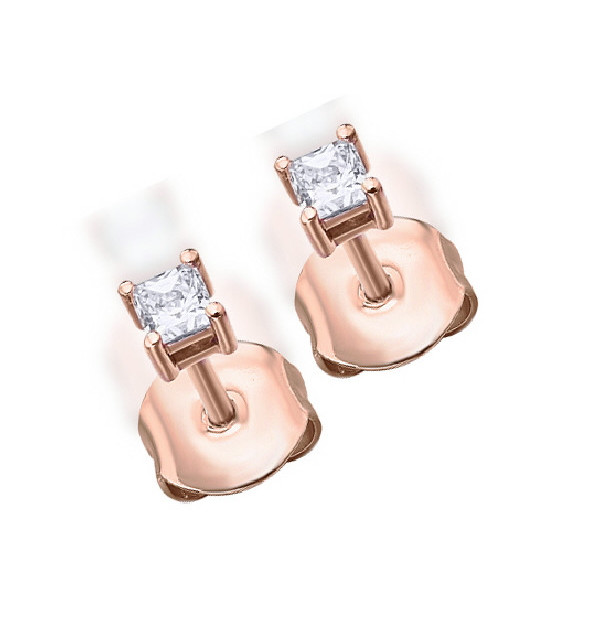 Pendientes oro rosa y  Diamantes