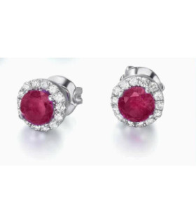 Ruby and Diamond earrings in white gold