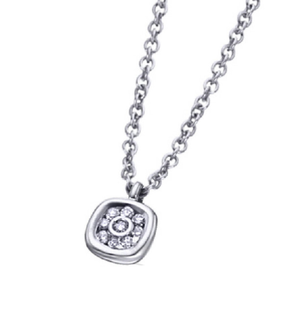 Colgante  oro blanco y Diamantes