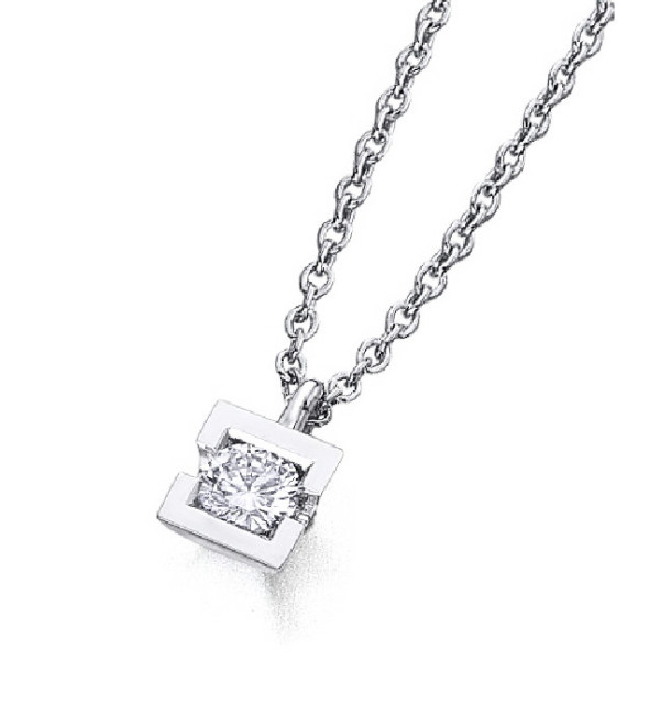 Colgante oro blanco y Diamantes