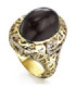 Yellow gold ring with Smokey Quartz and Diamonds