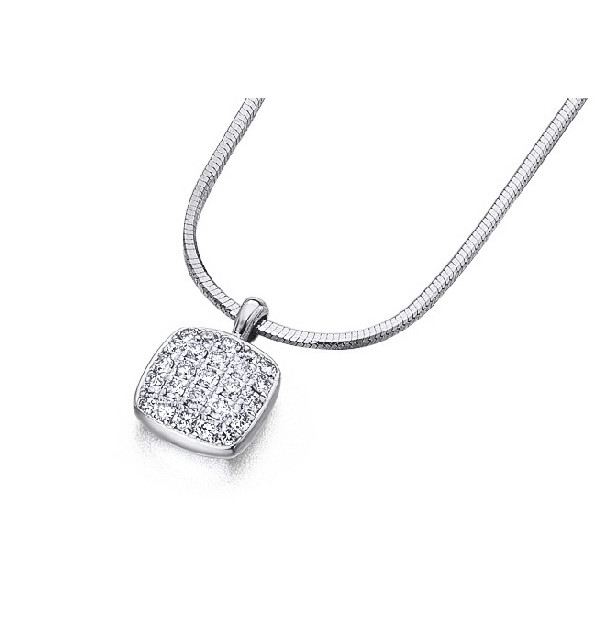 Colgante oro blanco y Diamantes