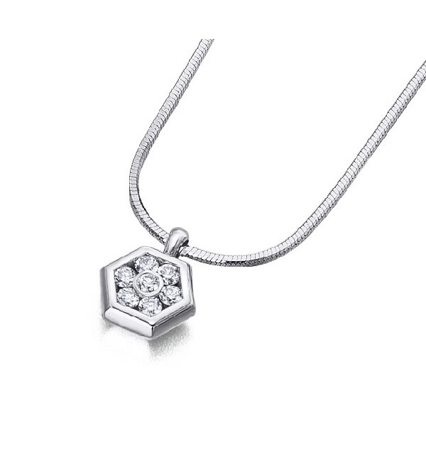 Colgante oro blanco y Diamantes