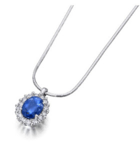 White gold pendant with Shappire and Diamonds