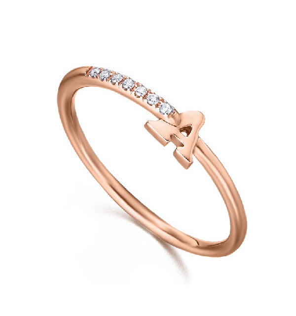 Rose gold ring with Diamonds