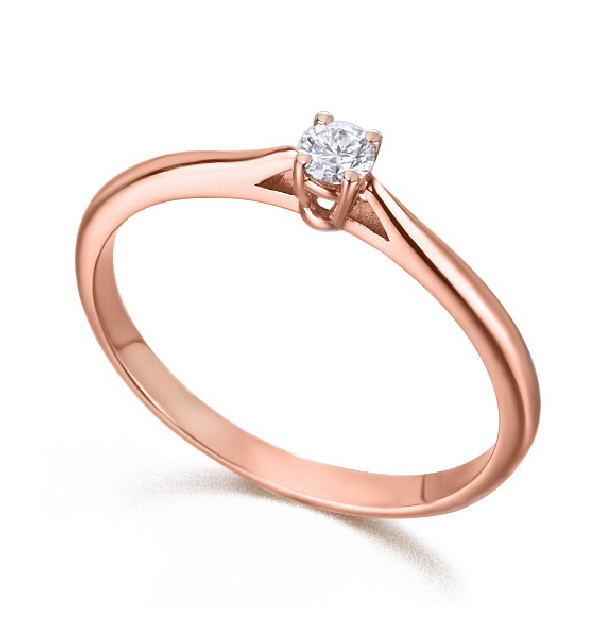 Anillo oro rosa y  Diamante