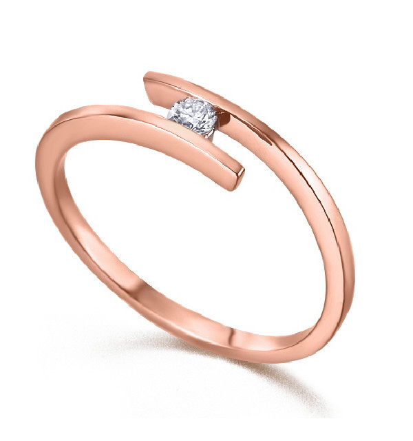 Anillo oro rosa y  Diamante