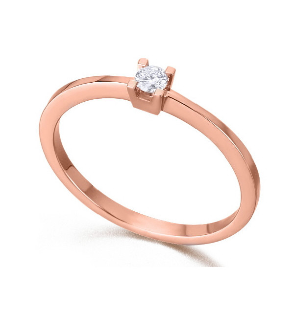 Anillo oro rosa y  Diamante