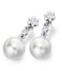 Pendientes oro blanco ,  Diamantes y perlas