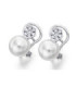 White gold earrings with Diamonds and  cultured Pearls