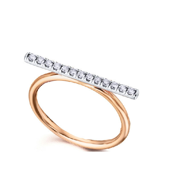 Anillo oro blanco, rosa y  Diamantes