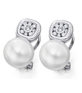 White gold earrings with Diamonds and Australian Pearls