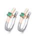 Rose and white gold earrings with Diamonds and Emeralds