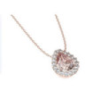 Colgante de  oro rosa  con Morganita  orla de Diamantes