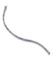 Pulsera Riviere oro blanco.Zafiros color