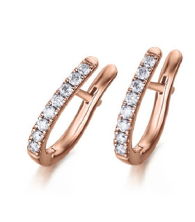 White and rose gold earrings with Diamonds