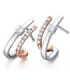 Pendientes oro blanco y rosa con Diamantes