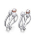 Rose and white gold earrings with Diamonds