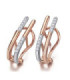 Pendientes oro blanco y rosa con Diamantes