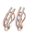 Pendientes oro blanco y rosa con Diamantes