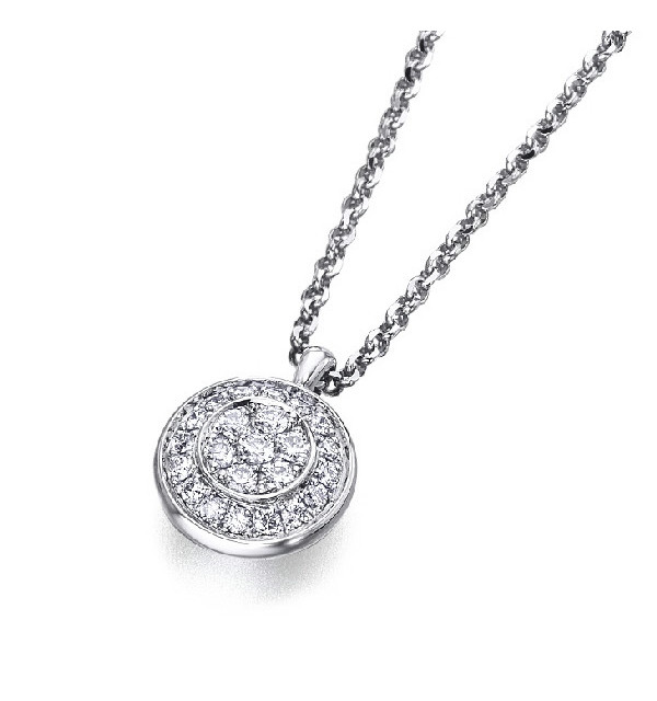 White  gold pendant with  Diamonds
