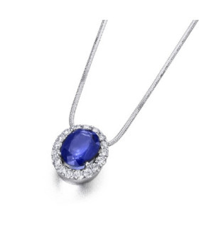 White gold pendant with Shappire and Diamonds