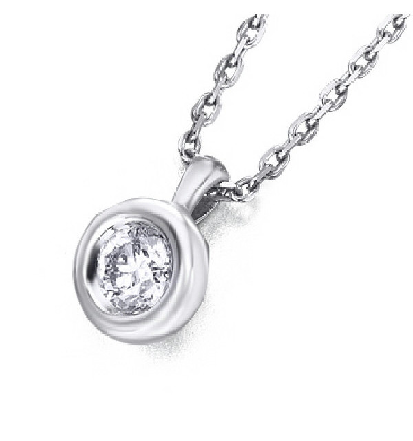 Colgante  oro blanco y diamante