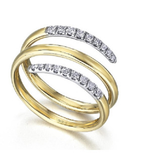 White and yellow gold ring with Diamonds