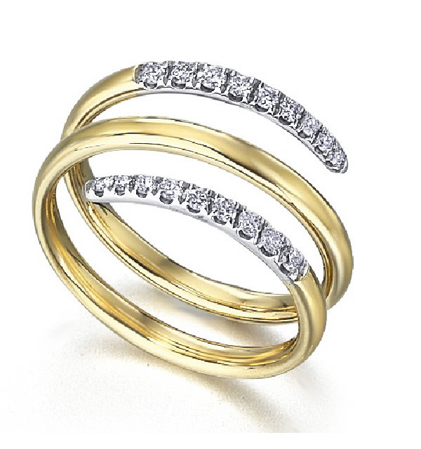 Anillo oro blanco y amarillo con Diamantes