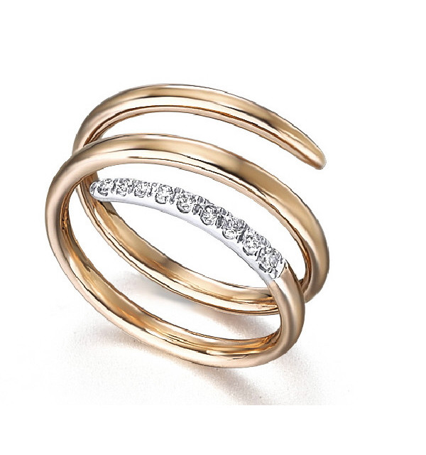 White and rose gold ring with Diamonds