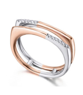 White and rose gold ring with Diamonds