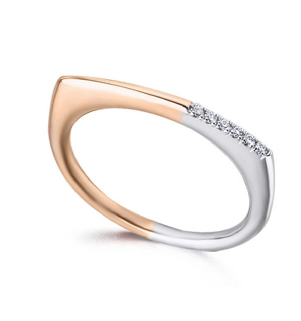 Anillo oro blanco, rosa y  Diamantes